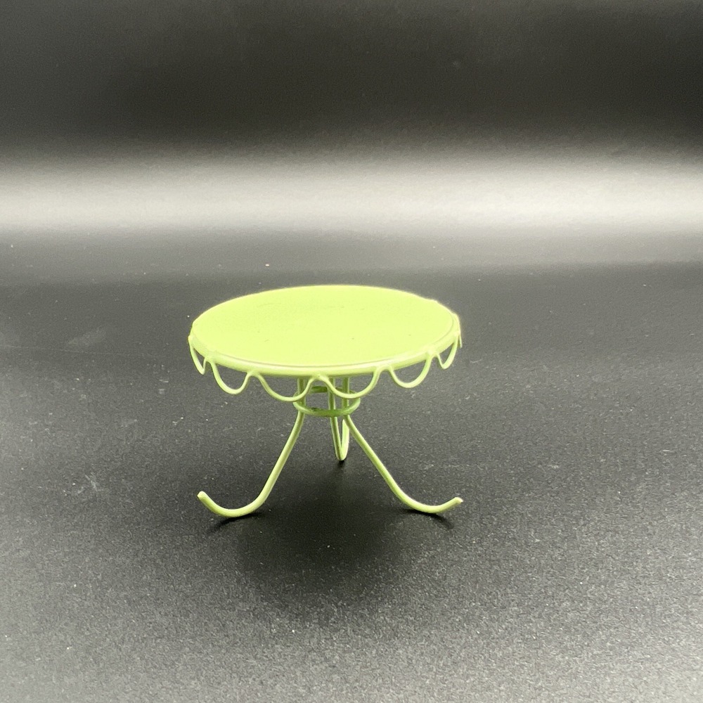 Dollhouse Miniature Fairy‎ Garden Retro Lime Green Metal Lawn Table
